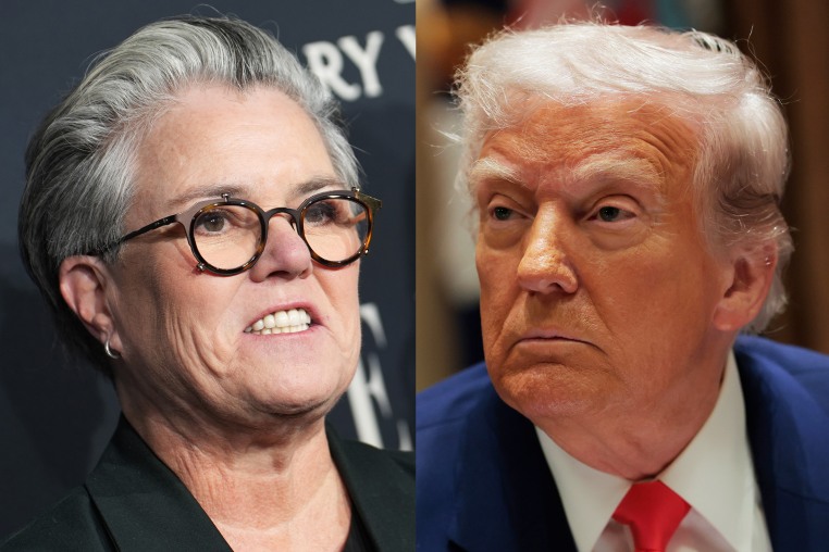 Rosie O'Donnell and President Donald Trump.