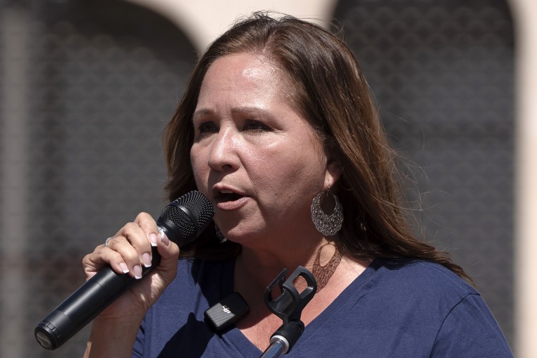Demonstrators Protest Open-Pit Copper Mine In Arizona Adelita Grijalva politics political politician