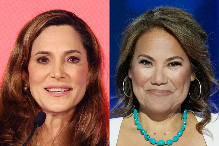 Side by side of Rep. Maria Elvira Salazar, R-Fla., and Rep. Veronica Escobar, D-Texas.