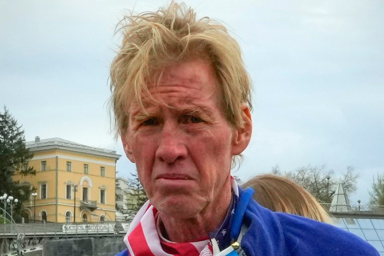 Ryan Wesley Routh at a rally in central Kyiv, Ukraine, April 30, 2022.