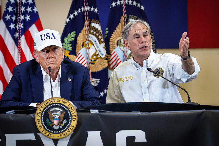 Image: President Trump Tours Devastation In Texas After Deadly Flash Flooding