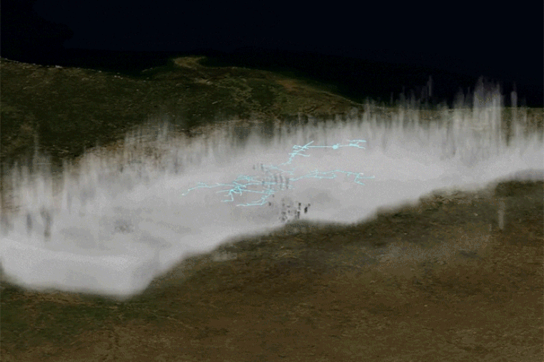 Visualization of a megaflash