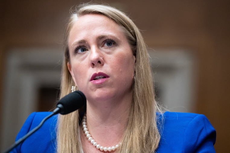Andrea Lucas speaks during a hearing
