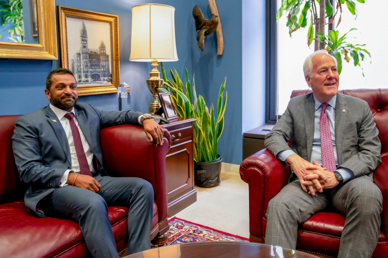 Kash Patel and John Cornyn.
