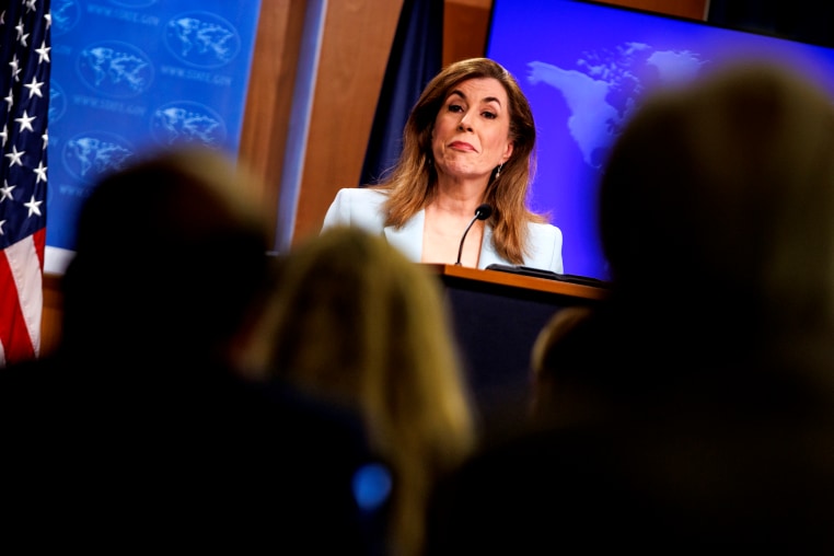 Tammy Bruce at a press conference