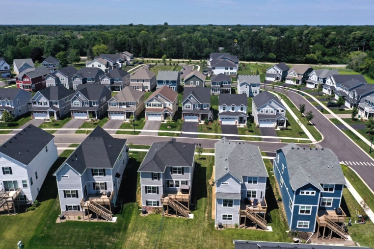A subdivision that has replaced the once rural landscape on July 19, 2023 in Hawthorn Woods, Ill.