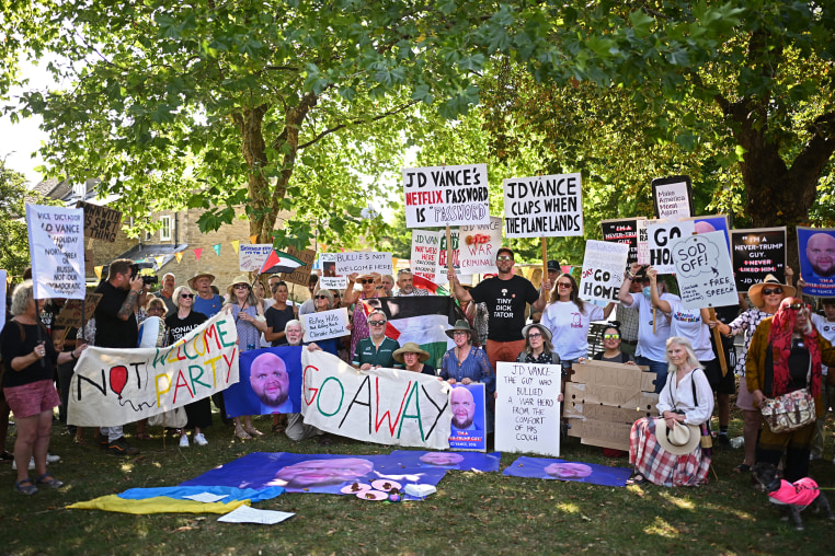 The 'Stop Trump' Campaign Protests Against JD Vance's UK Visit