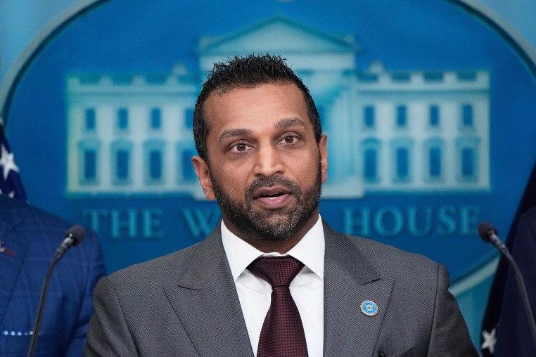 Kash Patel speaks during a news conference