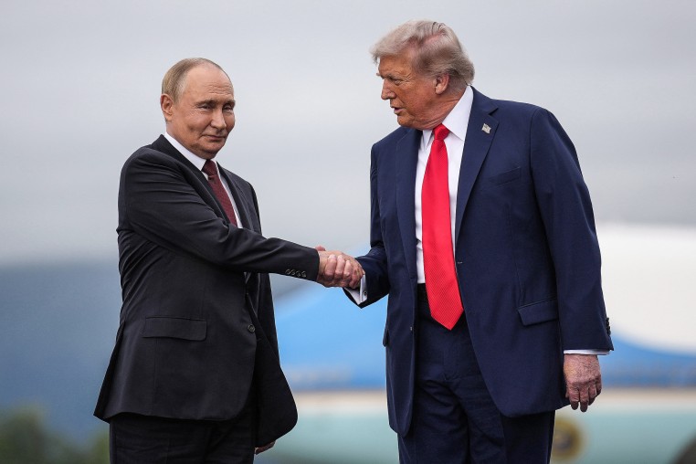 Image: U.S. President Trump And Russian  President Putin Meet On War In Ukraine At U.S. Air Base In Alaska