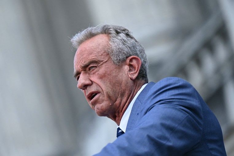 Robert F. Kennedy Jr., speaks during a news conference.
