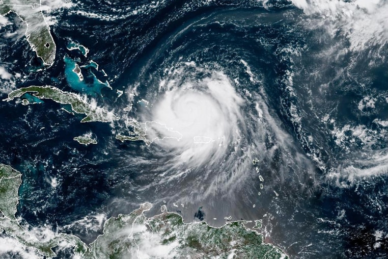 Satellite imagery of Hurricane Erin