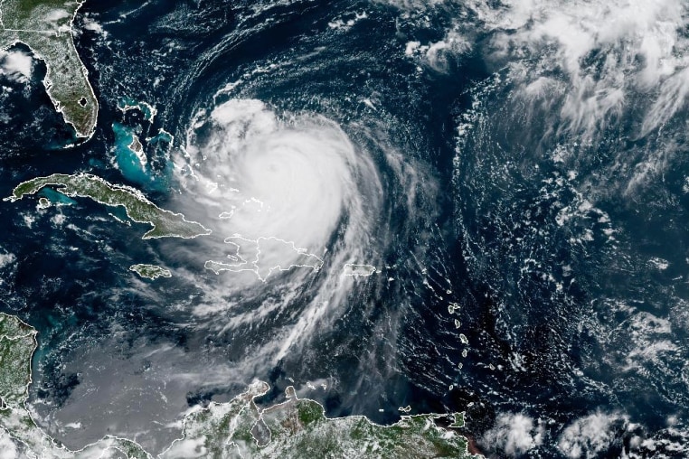 A satellite image of Hurricane Erin