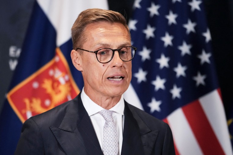 Alexander Stubb speaks during a press conference 