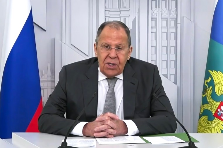 Russian Foreign Minister Sergei Lavrov on NBC's Meet the Press on Aug. 22, 2025.
