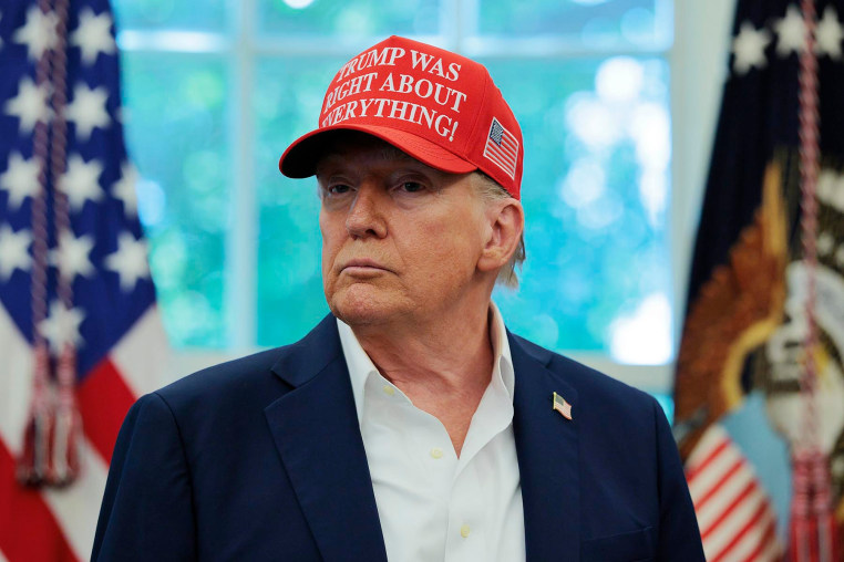 President Donald Trump speaks in the Oval Office on Aug. 22, 2025.