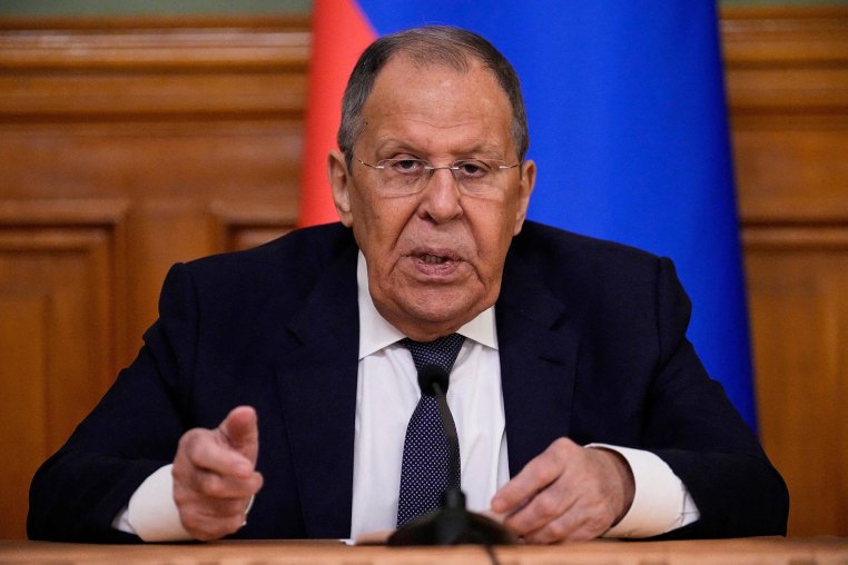 Russia's Foreign Minister Sergei Lavrov speaks in Moscow on Aug. 21, 2025. 