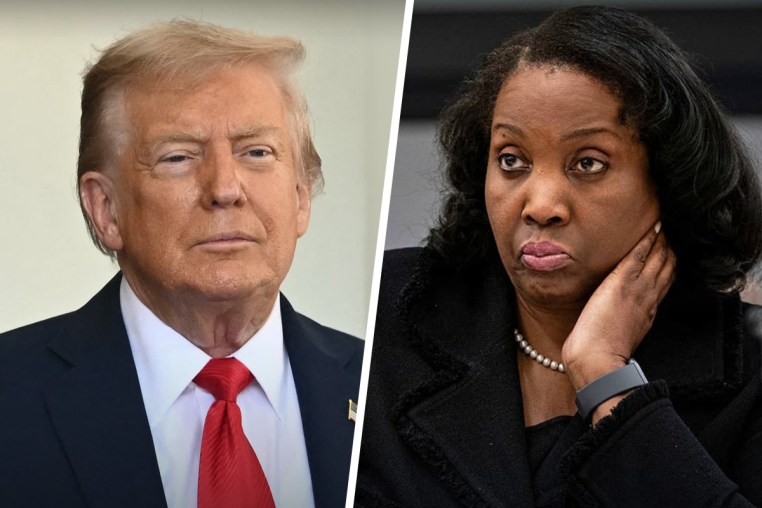 President Donald Trump and Federal Reserve Governor Lisa Cook.