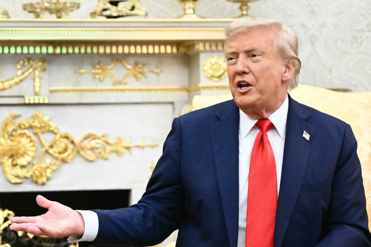 President Donald Trump and South Korean President Lee Jae Myung meet in the Oval Office on Aug. 25, 2025.
