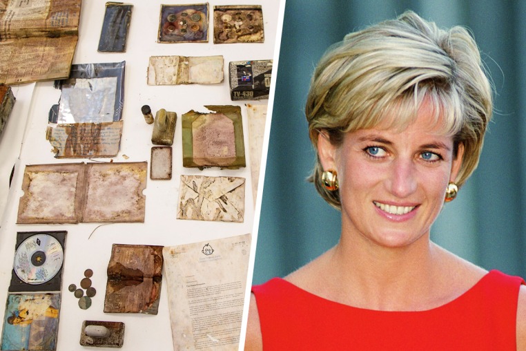 Princess Diana's 90s capsule, left, and Diana in July 1997