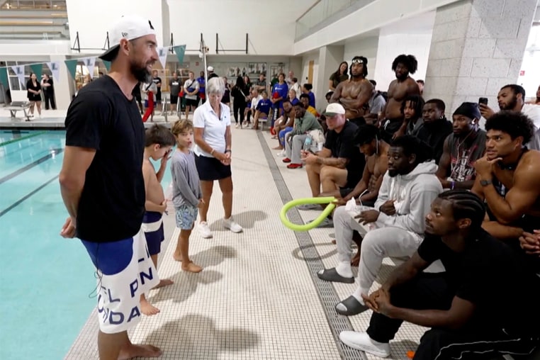 Michael Phelps teaches Ravens how to swim.