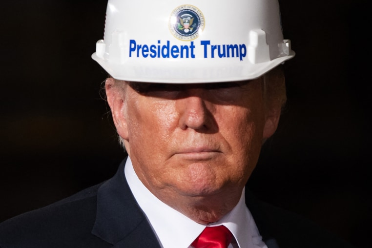 President Trump tours a steel mill in Granite City, Ill., in 2018. 