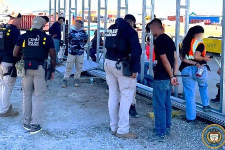 A raid at a Hyundai facility in Georgia on Sept. 4, 2025. (Faces blurred by source)