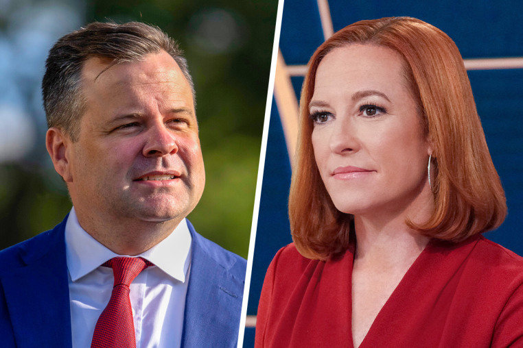 A split composite of Bill Pulte and Jen Psaki.