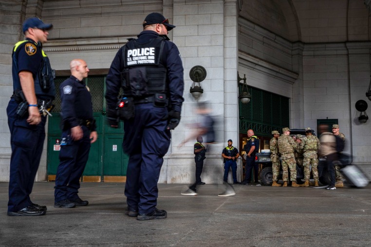 Law enforcement at the train station.