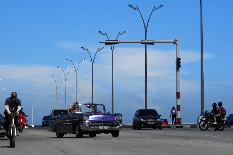 Traffic lights are off during a power outage in Havana on Sept. 10, 2025. 