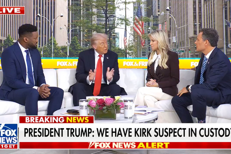 President Trump appears on Fox and Friends in New York City on Sept. 12, 2025.
