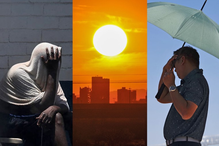 Heat waves in Phoenix, left, and Las Vegas.