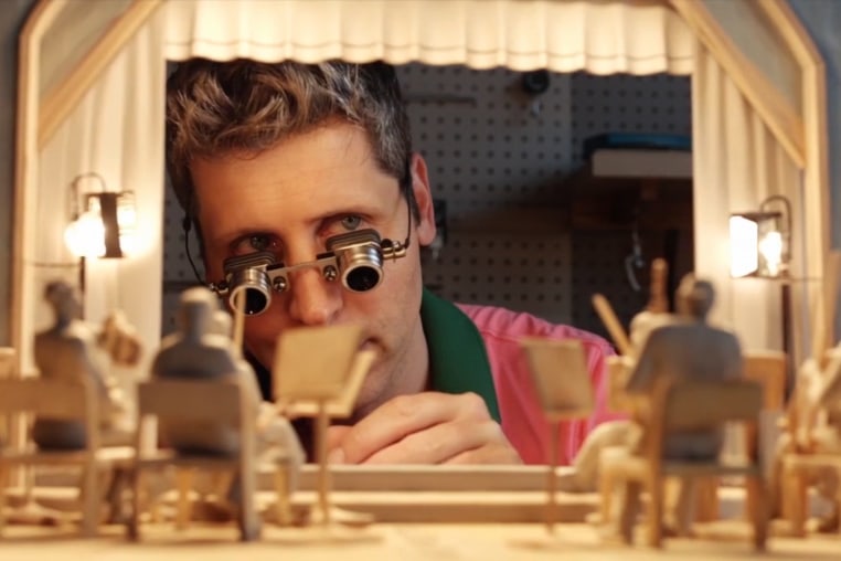 A still from a Sora 2 video depicting an AI version of Sam Altman.