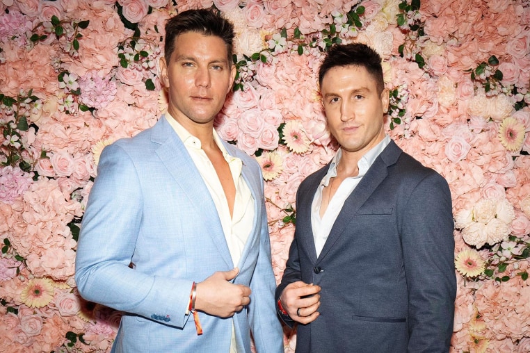 Don Hood, left, and Jacob Zieben attend a Kentucky Derby party in New York in 2024.