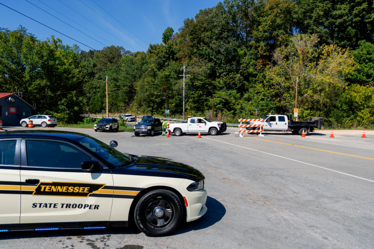 Law enforcement at AES entrance.