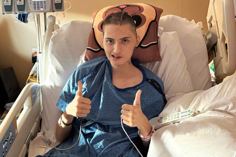 Matthew Silverstone, 18, at Common Spirit St. Anthony Hospital.