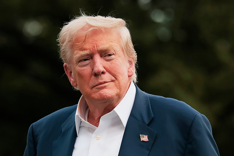 U.S. President Donald Trump at the South Lawn of the White House.