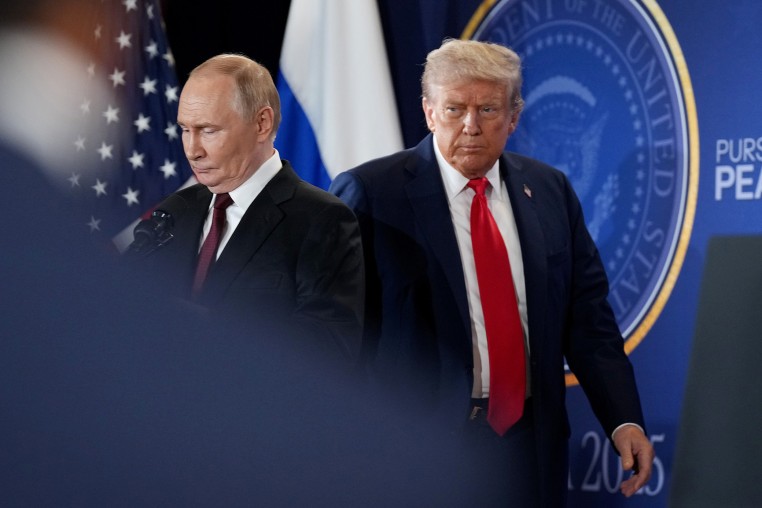 U.S. President Trump And Russian  President Putin Meet On War In Ukraine At U.S. Air Base In Alaska