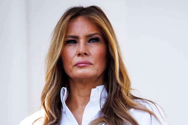 Melania Trump on the South Lawn of the White House.
