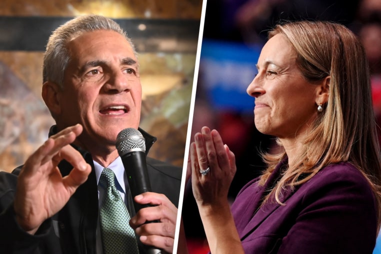 New Jersey gubernatorial candidates Jack Ciattarelli and Mikie Sherrill.
