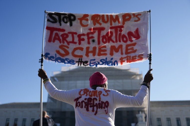 A demonstrator outside the US Supreme Court.
