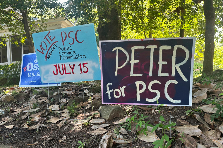 Signs supporting Peter Hubbard in Atlanta.
