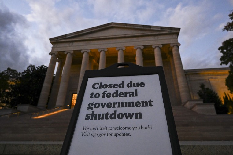 A view of a "closed sign" as the 23rd day of the ongoing federal government shutdown.