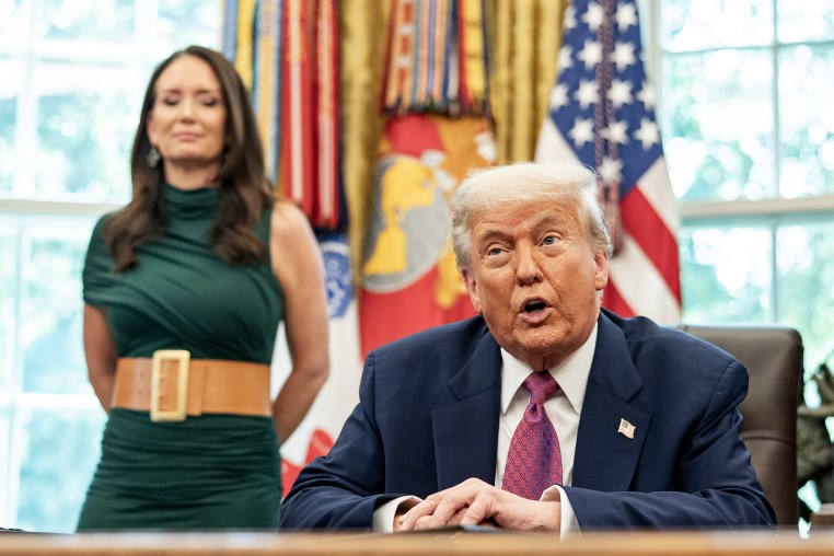 Brooke Rollins and Donald Trump.