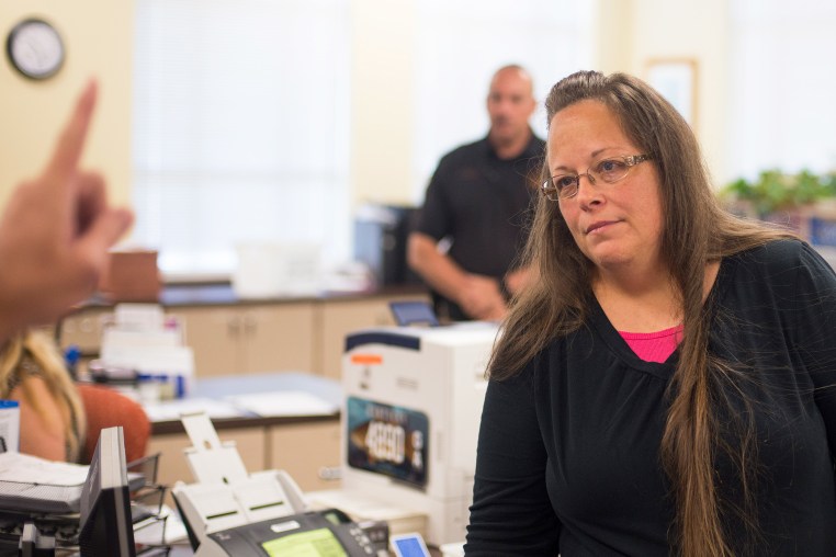 Kim Davis at the County Clerks Office in Morehead, K.Y., on Sept. 2, 2015. 