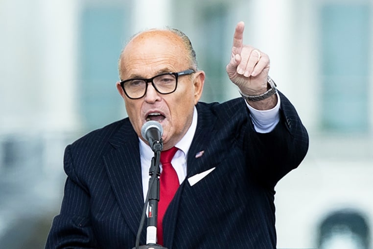 Rudy Giuliani speaks to supporters from The Ellipse near the White House.
