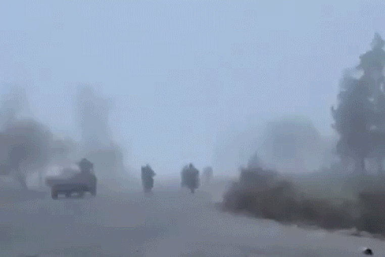 Russian soldiers enter the embattled town of Pokrovsk, Ukraine, in this screen grab obtained from platform X, in a video released on November 10, 2025.