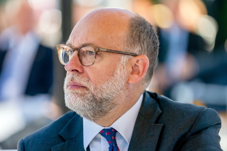 Russell Vought in the Rose Garden of the White House.