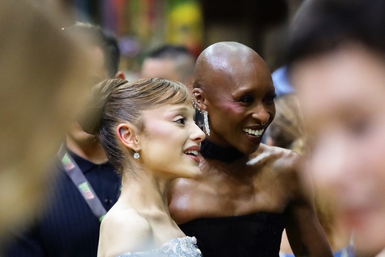 Ariana Grande and Cynthia Erivo give an interview during at Universal Studio Singapore on November 13, 2025.