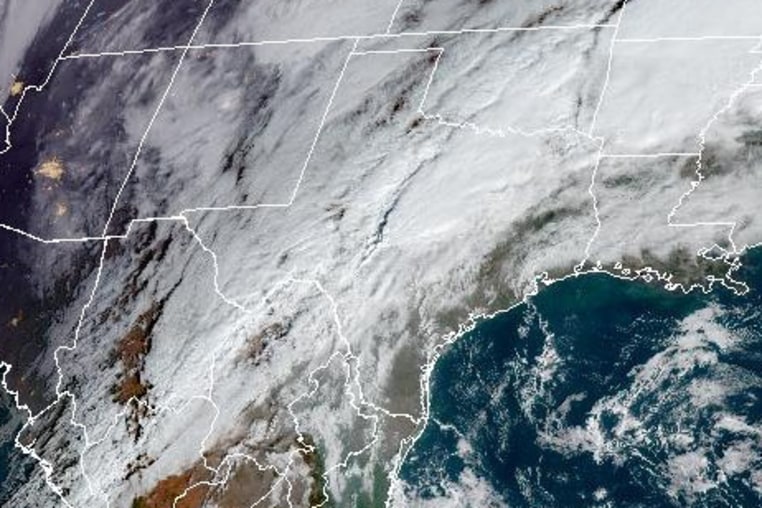 Satellite image of weather over southern continental United States