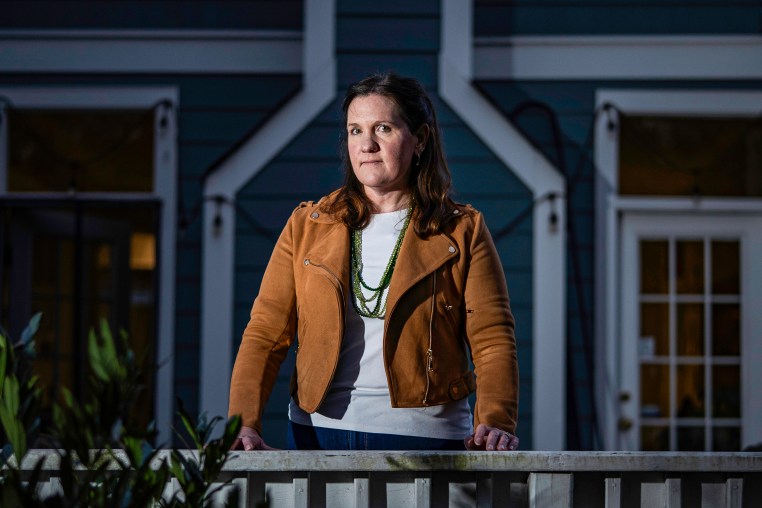 Former Federal Trade Commission Commissioners Rebecca Kelly Slaughter is photographed at her home.